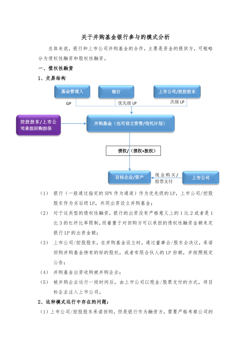 关于并购基金银行参与的模式分析关于并购基金银行参与的模式分析_1.png