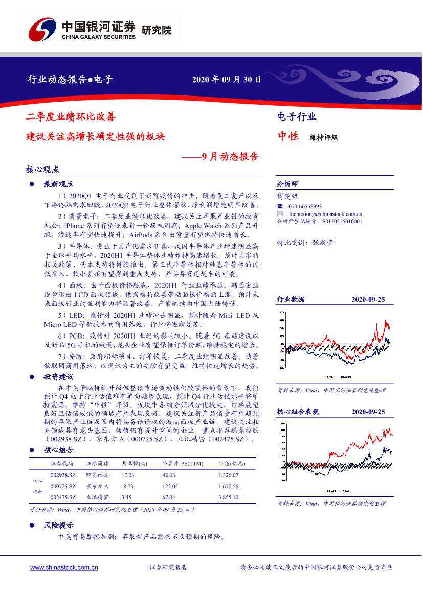 电子行业9月动态报告：二季度业绩环比改善，建议关注高增长确定性强的板块-20200930-银河证券-35页电子行业9月动态报告：二季度业绩环比改善，建议关注高增长确定性强的板块-20200930-银河证券-35页_1.png