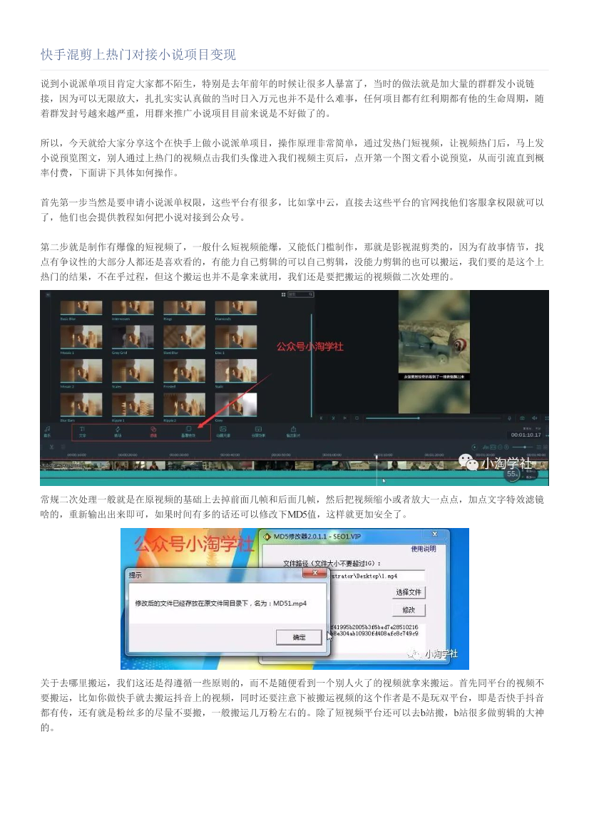 快手混剪上热门对接小说项目变现快手混剪上热门对接小说项目变现_1.png