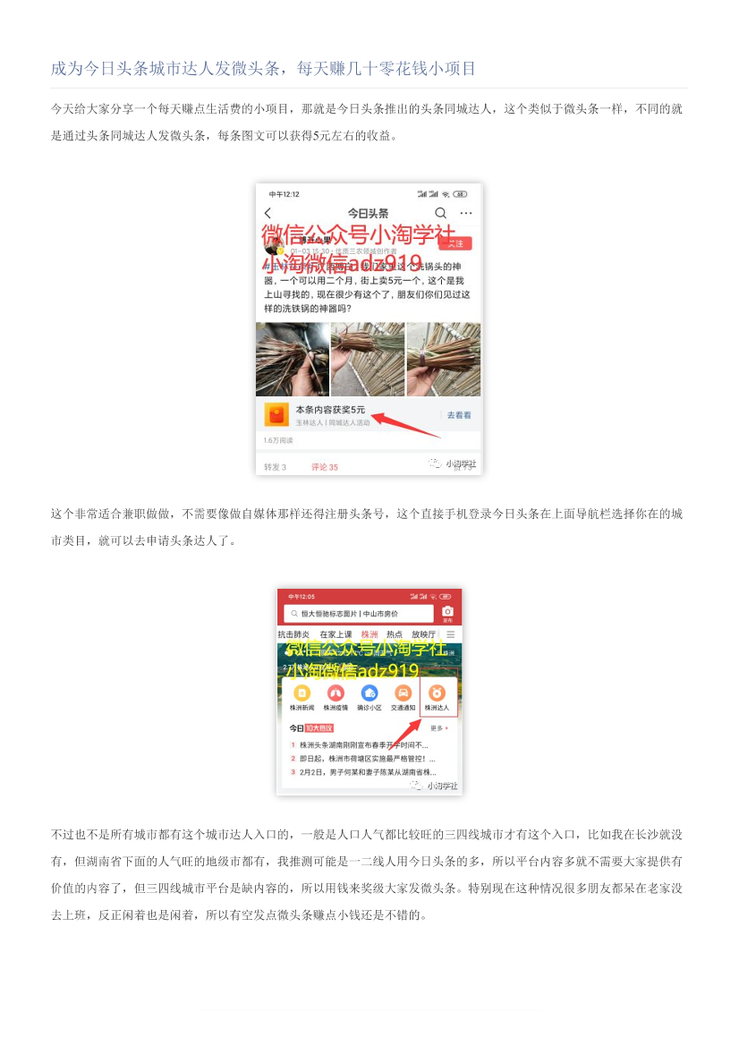 成为今日头条城市达人发微头条，每天赚几十零花钱小项目成为今日头条城市达人发微头条，每天赚几十零花钱小项目_1.png