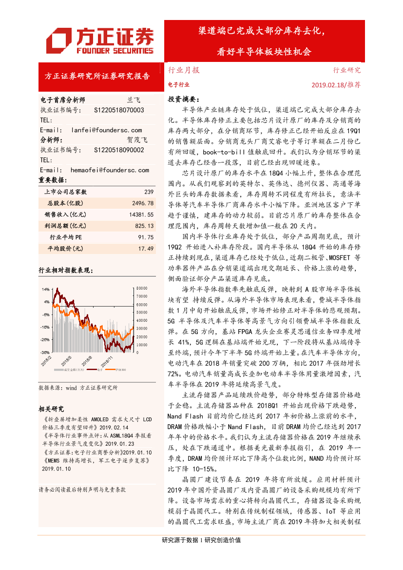 电子行业月报：渠道端已完成大部分库存去化，看好半导体板块性机会-20190218-方正证券-19页电子行业月报：渠道端已完成大部分库存去化，看好半导体板块性机会-20190218-方正证券-19页_1.png