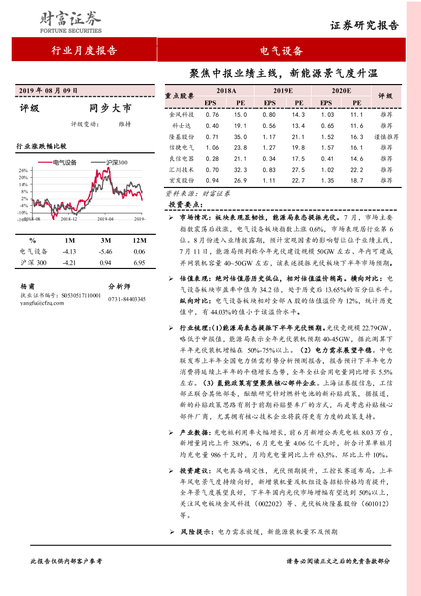 电气设备行业行业月度报告：聚焦中报业绩主线，新能源景气度升温-20190809-财富证券-17页电气设备行业行业月度报告：聚焦中报业绩主线，新能源景气度升温-20190809-财富证券-17页_1.png