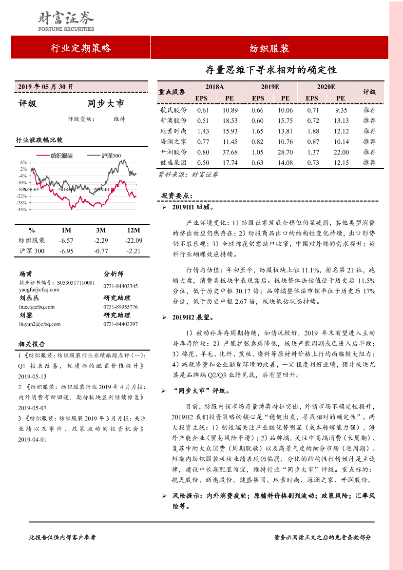 纺织服装行业：存量思维下寻求相对的确定性-20190530-财富证券-25页纺织服装行业：存量思维下寻求相对的确定性-20190530-财富证券-25页_1.png