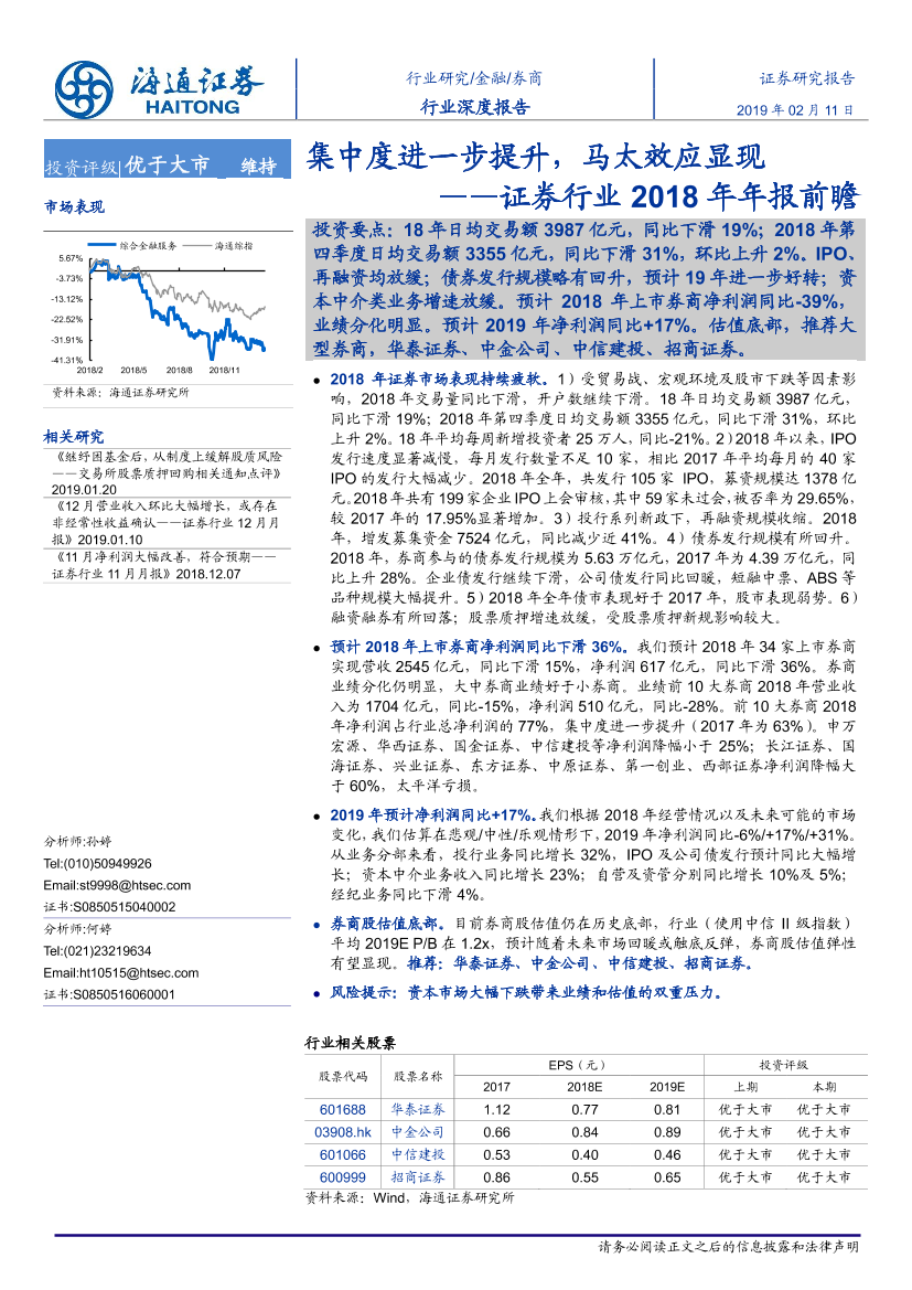 证券行业2018年年报前瞻：集中度进一步提升，马太效应显现-20190211-海通证券-16页证券行业2018年年报前瞻：集中度进一步提升，马太效应显现-20190211-海通证券-16页_1.png