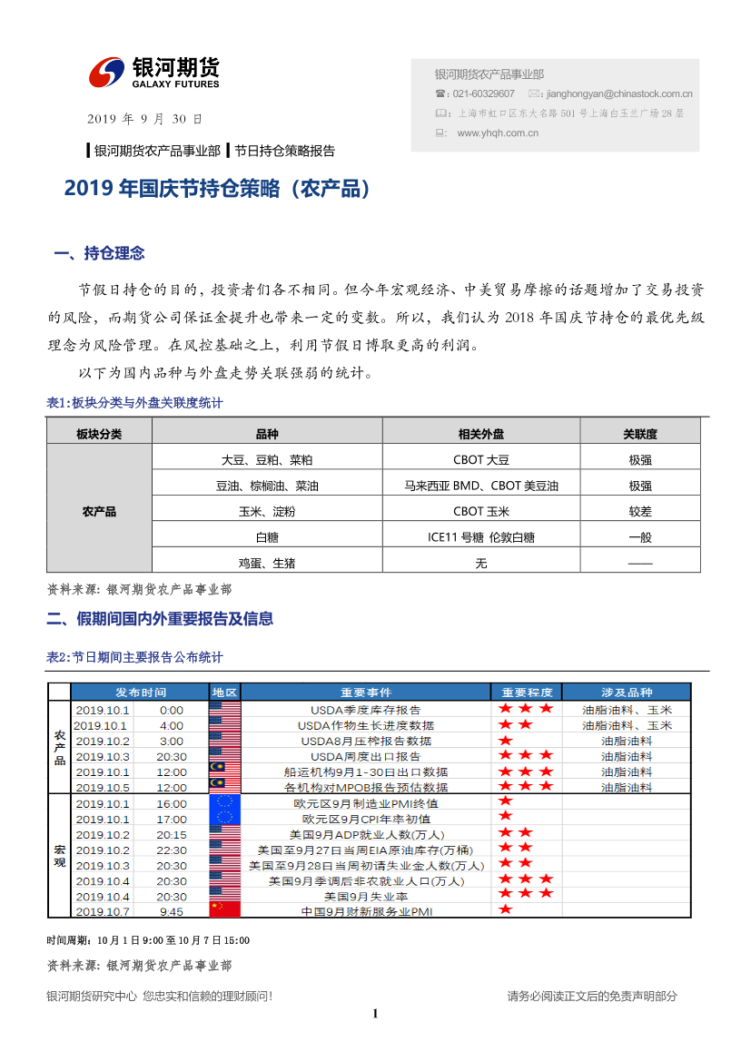 2019年国庆节持仓策略（农产品）-20190930-银河期货-13页2019年国庆节持仓策略（农产品）-20190930-银河期货-13页_1.png