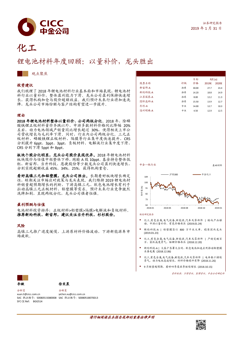 化工行业锂电池材料年度回顾：以量补价，龙头胜出-20190131-中金公司-18页化工行业锂电池材料年度回顾：以量补价，龙头胜出-20190131-中金公司-18页_1.png