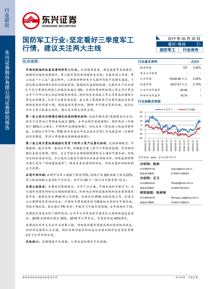 国防军工行业：坚定看好三季度军工行情，建议关注两大主线-20190630-东兴证券-12页国防军工行业：坚定看好三季度军工行情，建议关注两大主线-20190630-东兴证券-12页_1.png