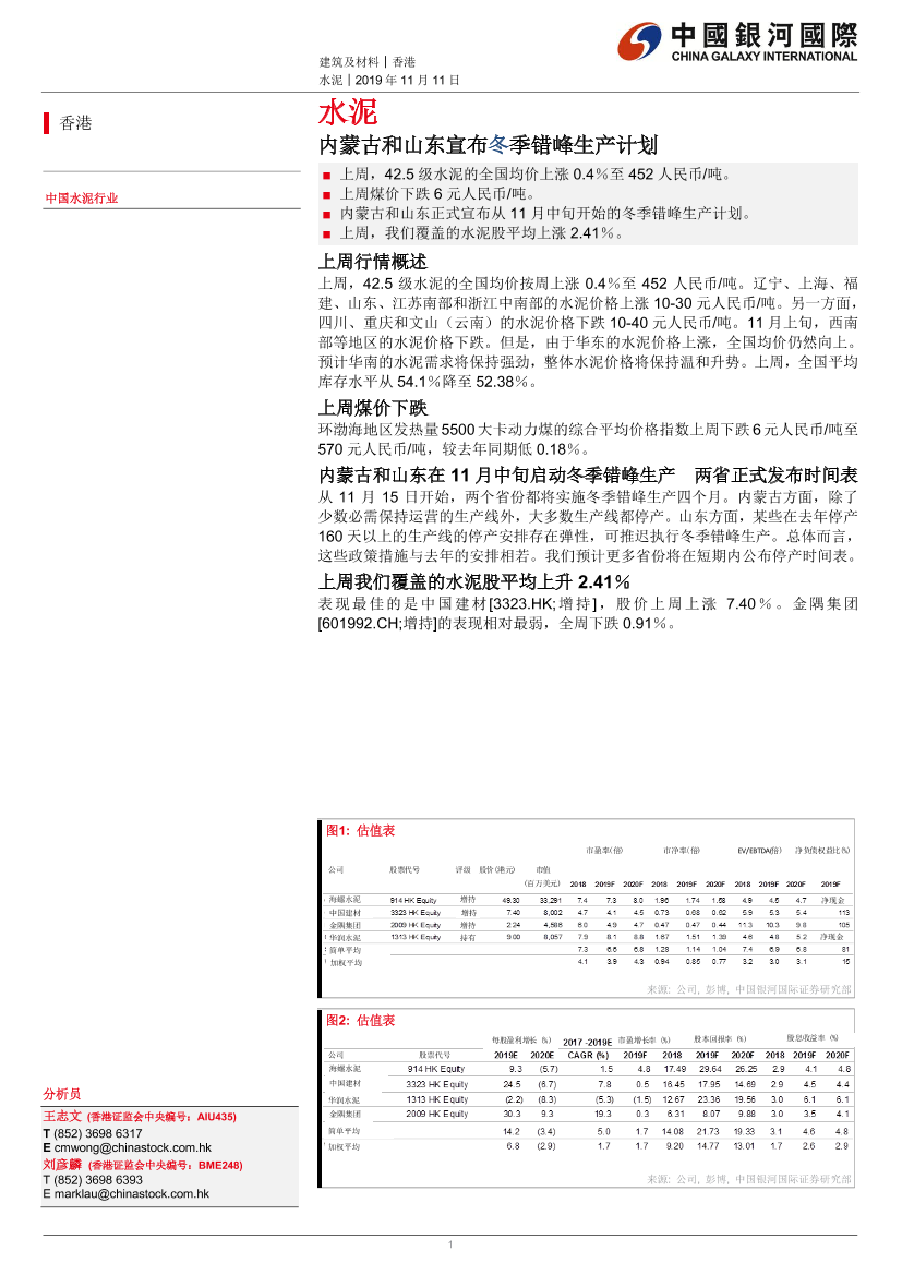 水泥行业：内蒙古和山东宣布冬季错峰生产计划-20191111-银河国际-12页水泥行业：内蒙古和山东宣布冬季错峰生产计划-20191111-银河国际-12页_1.png