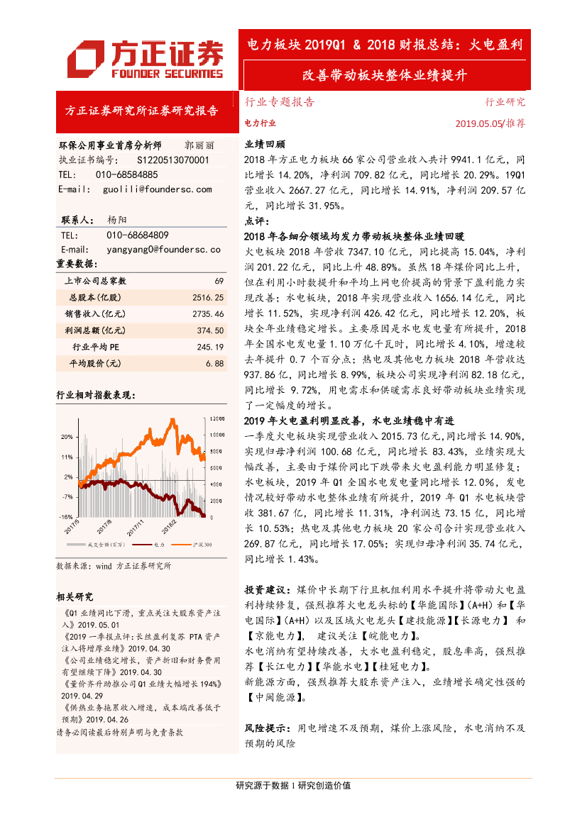 电力行业板块2019Q1&2018财报总结：火电盈利改善带动板块整体业绩提升-20190505-方正证券-23页电力行业板块2019Q1&2018财报总结：火电盈利改善带动板块整体业绩提升-20190505-方正证券-23页_1.png