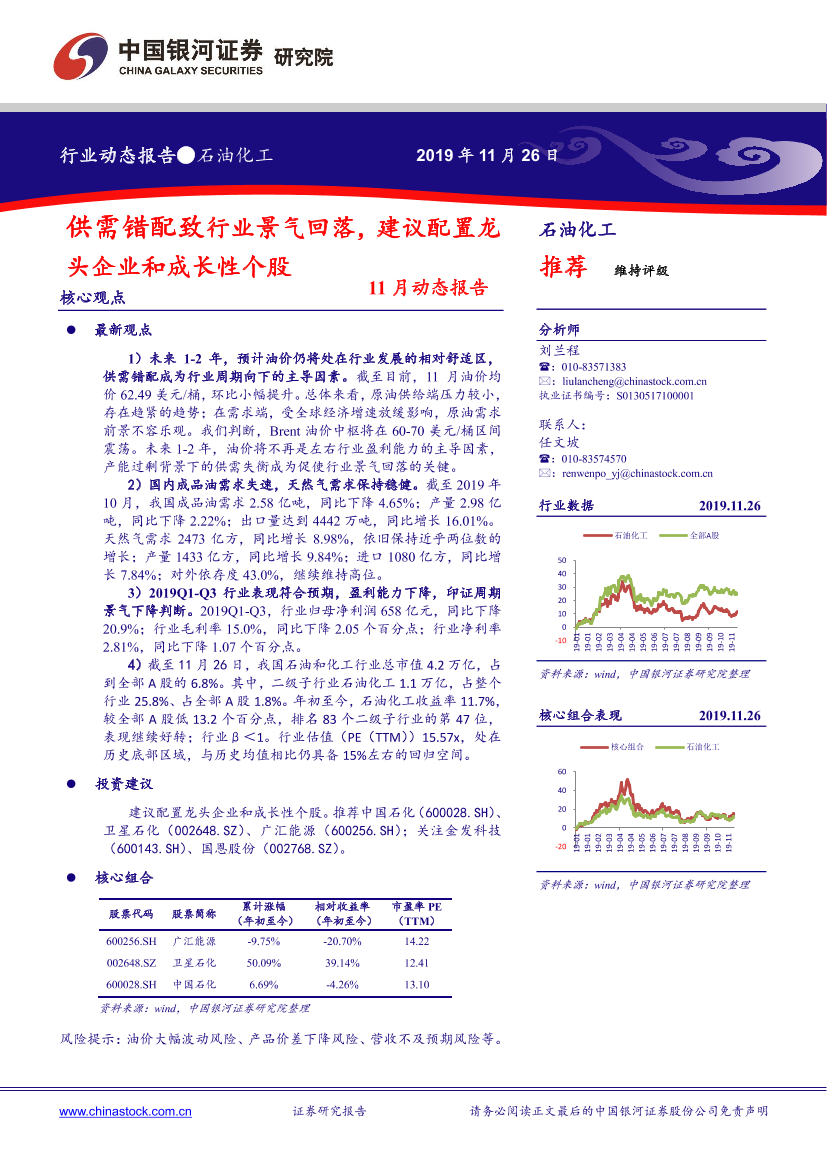 石油化工行业11月动态报告：供需错配致行业景气回落，建议配置龙头企业和成长性个股-20191126-银河证券-28页石油化工行业11月动态报告：供需错配致行业景气回落，建议配置龙头企业和成长性个股-20191126-银河证券-28页_1.png