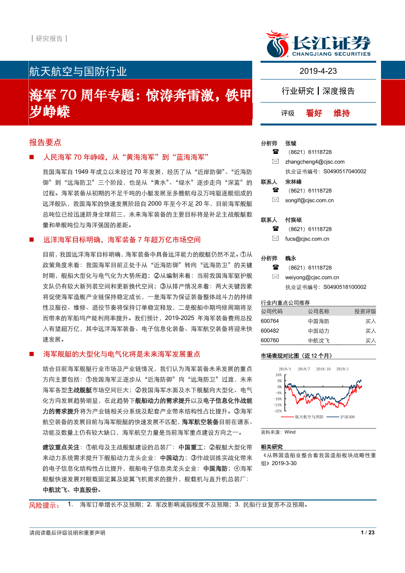 航天航空与国防行业海军70周年专题：惊涛奔雷激，铁甲岁峥嵘-20190423-长江证券-23页航天航空与国防行业海军70周年专题：惊涛奔雷激，铁甲岁峥嵘-20190423-长江证券-23页_1.png