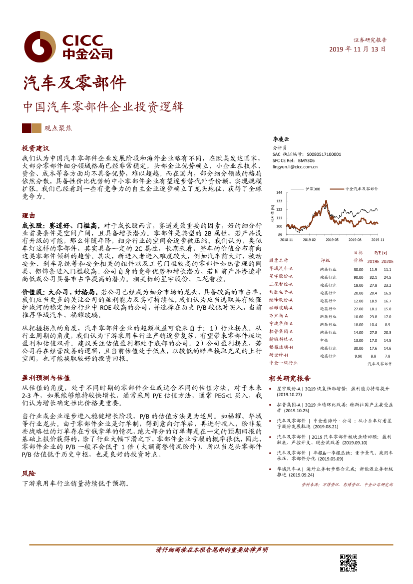 汽车及零部件行业：中国汽车零部件企业投资逻辑-20191113-中金公司-25页汽车及零部件行业：中国汽车零部件企业投资逻辑-20191113-中金公司-25页_1.png