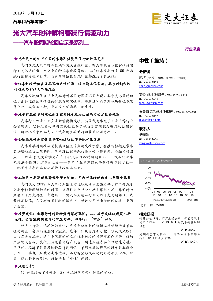 汽车和汽车零部件行业汽车股周期轮回启示录系列二：光大汽车时钟解构春躁行情驱动力-20190310-光大证券-22页汽车和汽车零部件行业汽车股周期轮回启示录系列二：光大汽车时钟解构春躁行情驱动力-20190310-光大证券-22页_1.png