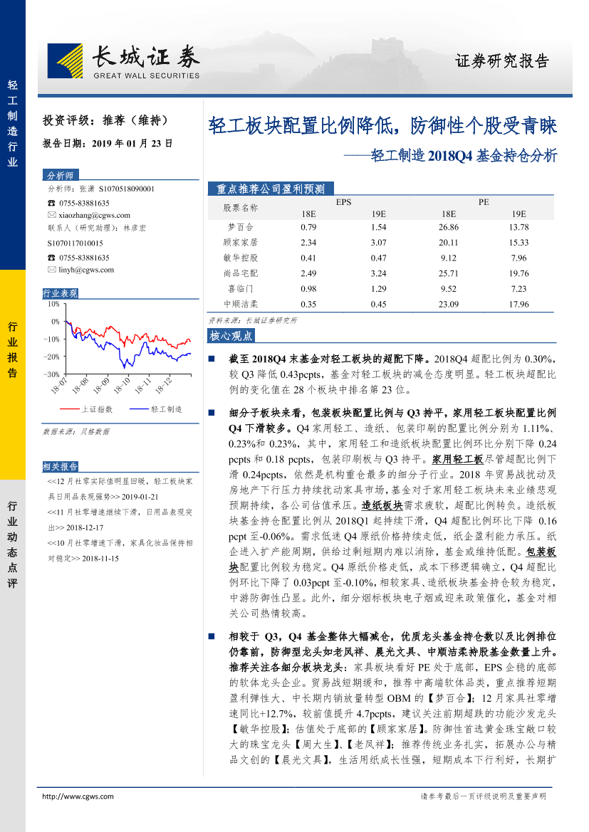 轻工制造行业2018Q4基金持仓分析：轻工板块配置比例降低，防御性个股受青睐-20190123-长城证券-10页轻工制造行业2018Q4基金持仓分析：轻工板块配置比例降低，防御性个股受青睐-20190123-长城证券-10页_1.png