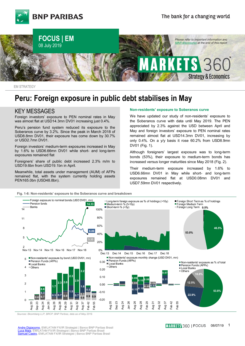 巴黎银行-新兴市场-投资策略-秘鲁：外国对公共债务的敞口在5月份趋于稳定-20190708-8页巴黎银行-新兴市场-投资策略-秘鲁：外国对公共债务的敞口在5月份趋于稳定-20190708-8页_1.png
