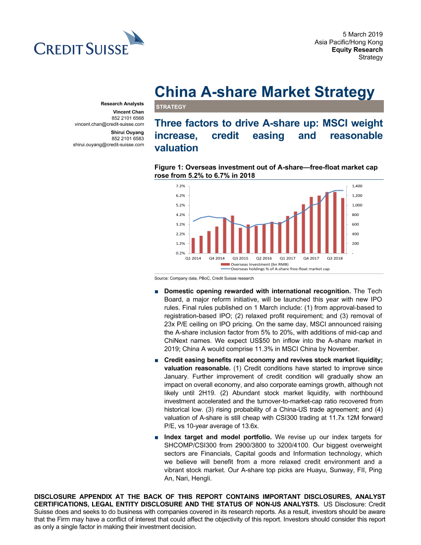 瑞信-中国-股票策略-中国A股策略：权重增加、信贷宽松和合理估值是驱动A股上涨的三个理由-2019.3.5-22页瑞信-中国-股票策略-中国A股策略：权重增加、信贷宽松和合理估值是驱动A股上涨的三个理由-2019.3.5-22页_1.png