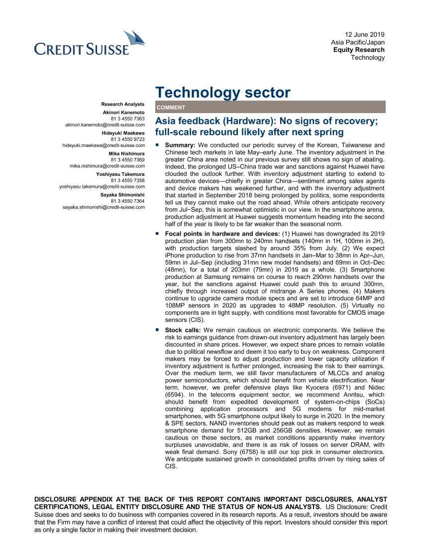 瑞信-亚太地区-科技行业-亚洲科技硬件行业：尚无复苏迹象，全面反弹可能出现在明年春季之后-2019.6.12-76页瑞信-亚太地区-科技行业-亚洲科技硬件行业：尚无复苏迹象，全面反弹可能出现在明年春季之后-2019.6.12-76页_1.png