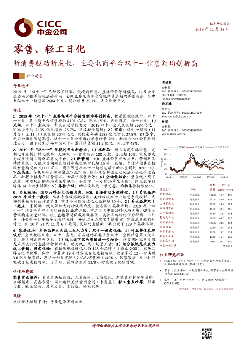 零售、轻工日化行业：新消费驱动新成长，主要电商平台双十一销售额均创新高-20191112-中金公司-18页零售、轻工日化行业：新消费驱动新成长，主要电商平台双十一销售额均创新高-20191112-中金公司-18页_1.png