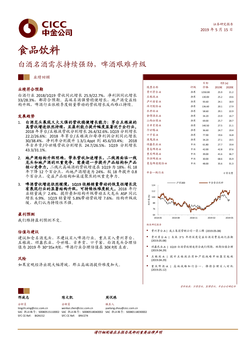 食品饮料行业：白酒名酒需求持续强劲，啤酒艰难升级-20190515-中金公司-14页食品饮料行业：白酒名酒需求持续强劲，啤酒艰难升级-20190515-中金公司-14页_1.png