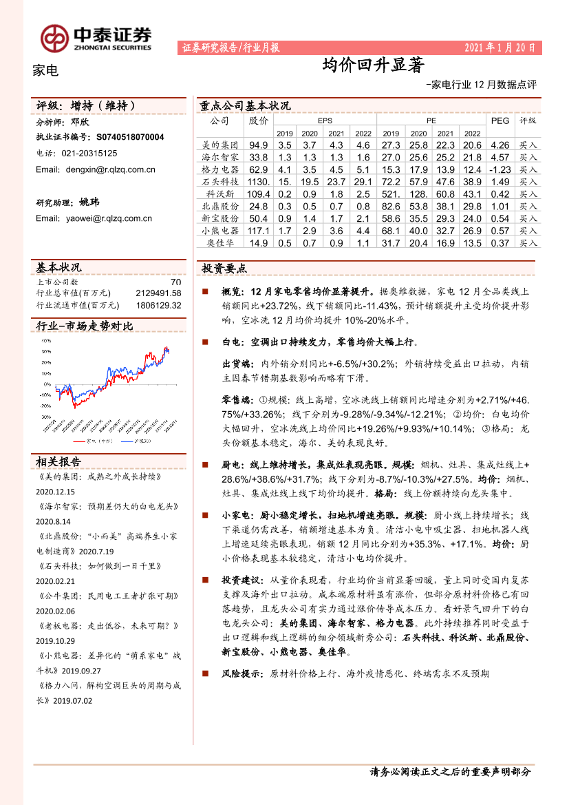 家电行业12月数据点评：均价回升显著-20210120-中泰证券-14页家电行业12月数据点评：均价回升显著-20210120-中泰证券-14页_1.png