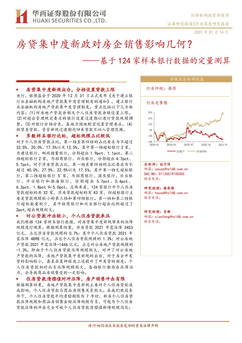 房地产行业基于124家样本银行数据的定量测算：房贷集中度新政对房企销售影响几何？-20210114-华西证券-24页房地产行业基于124家样本银行数据的定量测算：房贷集中度新政对房企销售影响几何？-20210114-华西证券-24页_1.png