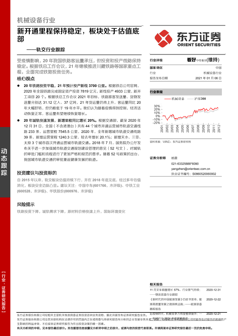 轨交行业跟踪：新开通里程保持稳定，板块处于估值底部-20210106-东方证券-13页轨交行业跟踪：新开通里程保持稳定，板块处于估值底部-20210106-东方证券-13页_1.png