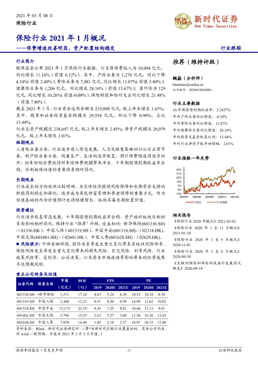 保险行业2021年1月概况：保费增速改善明显，资产配置结构稳定-20210308-新时代证券-13页保险行业2021年1月概况：保费增速改善明显，资产配置结构稳定-20210308-新时代证券-13页_1.png