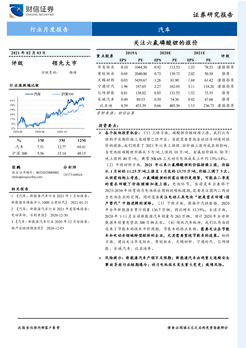 汽车行业月度报告：关注六氟磷酸锂的涨价-20210203-财信证券-15页汽车行业月度报告：关注六氟磷酸锂的涨价-20210203-财信证券-15页_1.png