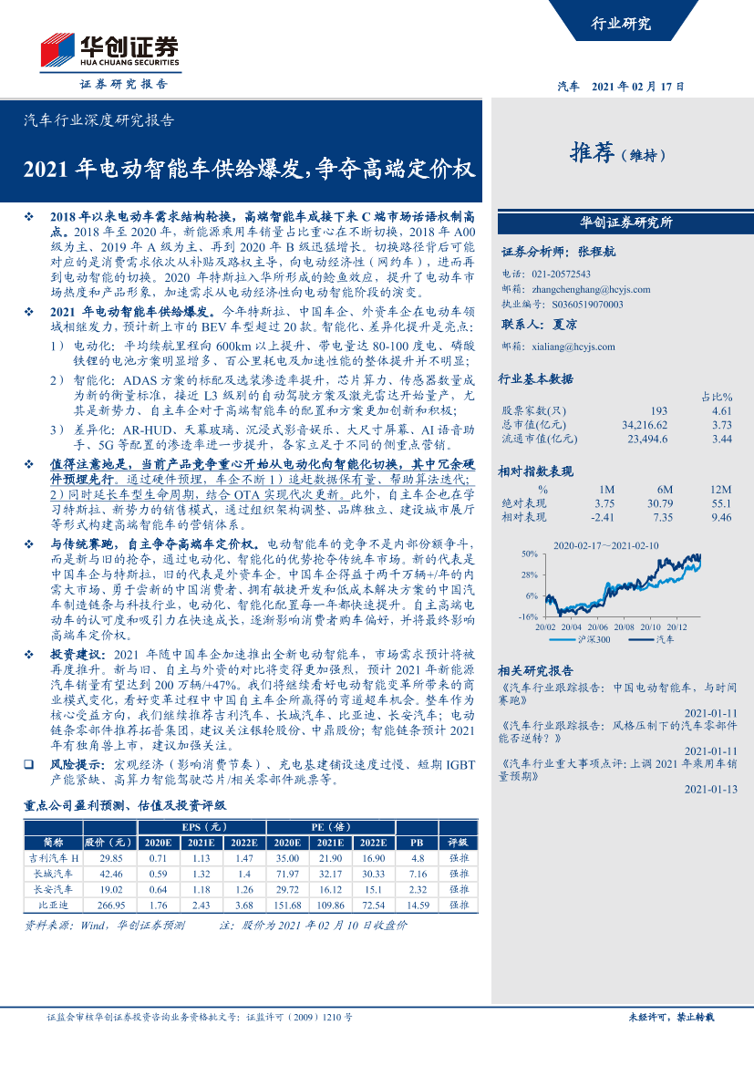 汽车行业深度研究报告：2021年电动智能车供给爆发，争夺高端定价权-20210217-华创证券-15页汽车行业深度研究报告：2021年电动智能车供给爆发，争夺高端定价权-20210217-华创证券-15页_1.png