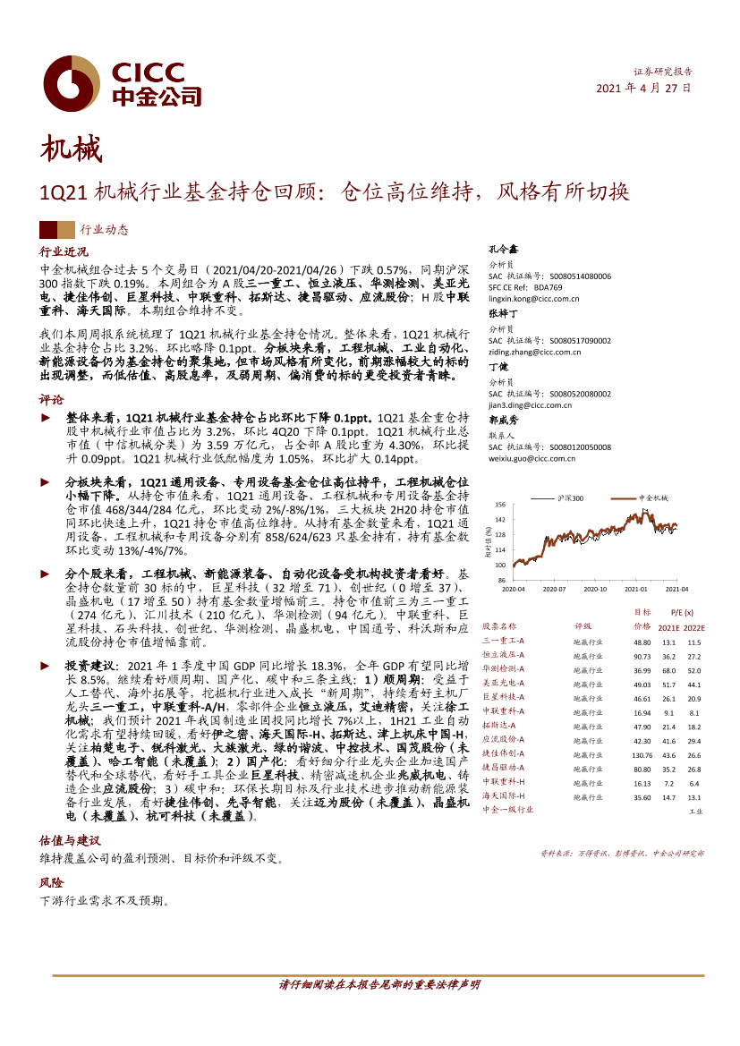 1Q21机械行业基金持仓回顾：仓位高位维持，风格有所切换-20210427-中金公司-17页1Q21机械行业基金持仓回顾：仓位高位维持，风格有所切换-20210427-中金公司-17页_1.png