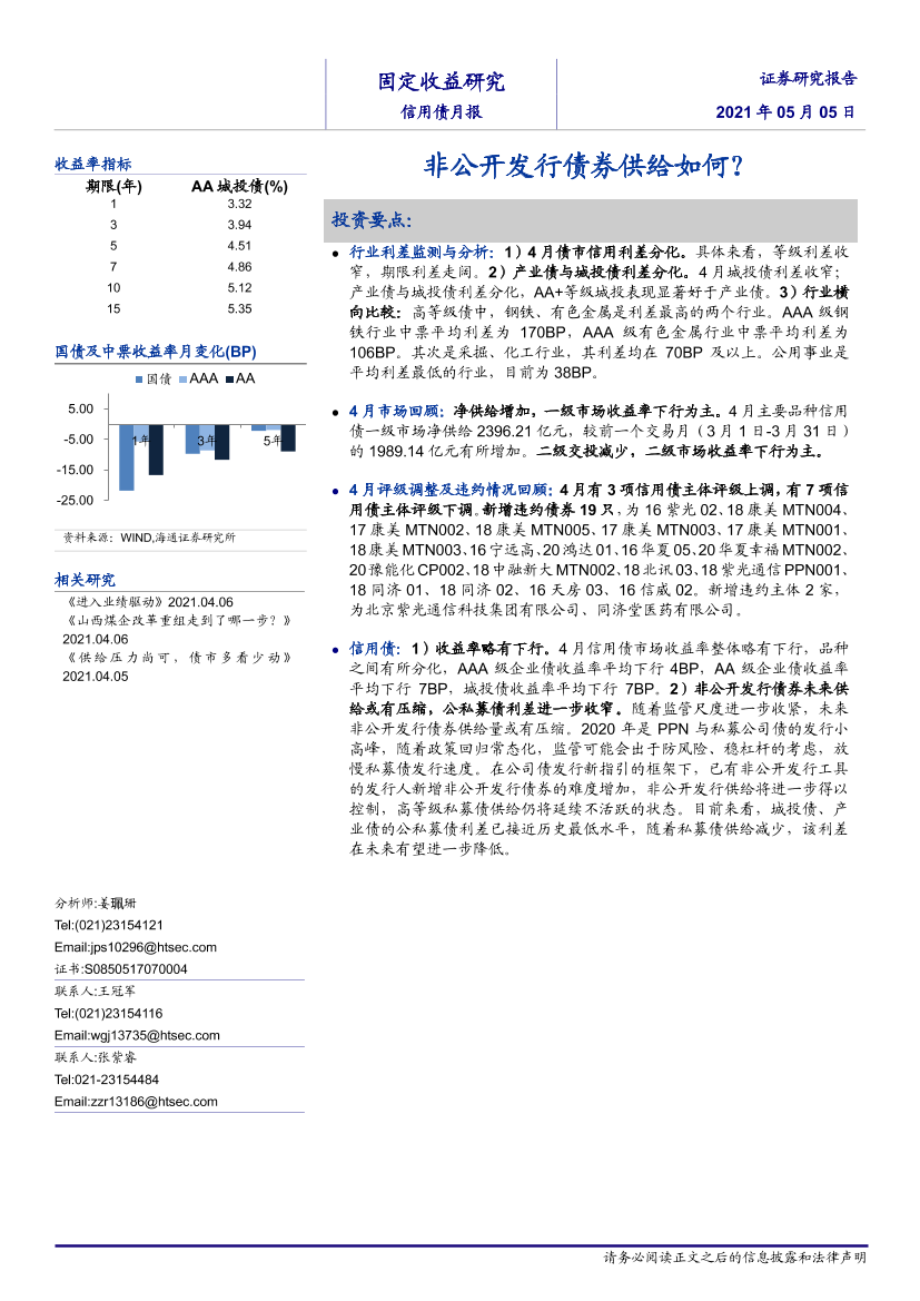 信用债5月报：非公开发行债券供给如何？-20210505-海通证券-23页信用债5月报：非公开发行债券供给如何？-20210505-海通证券-23页_1.png