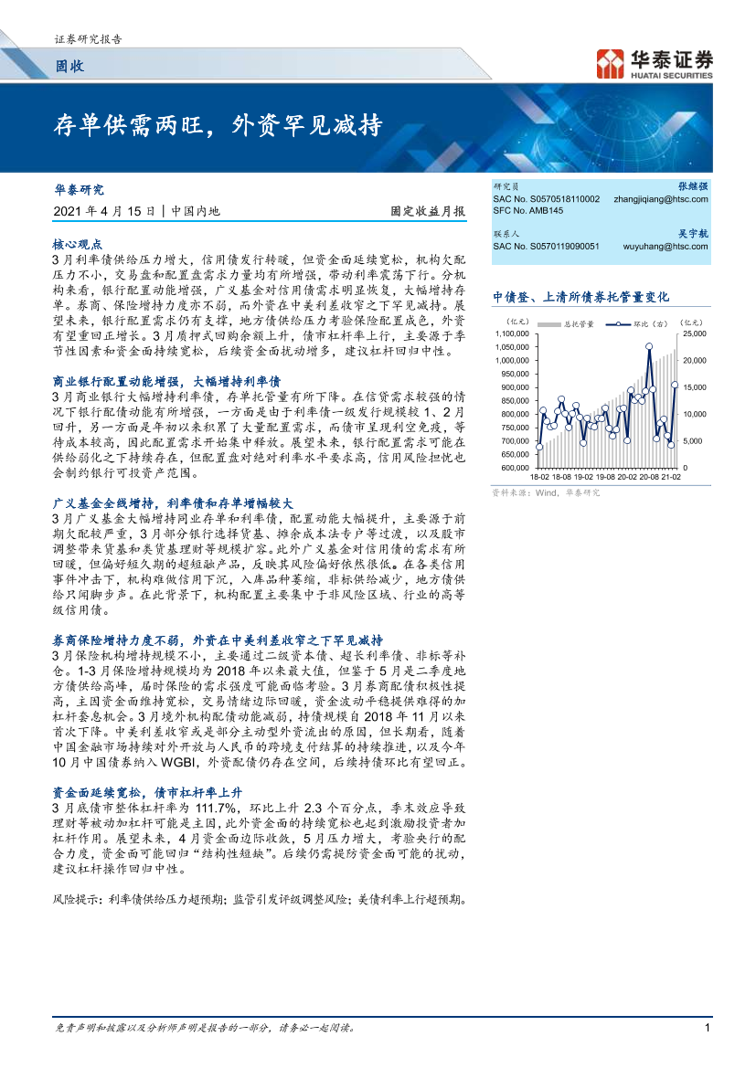 固定收益月报：_存单供需两旺，外资罕见减持-20210415-华泰证券-12页固定收益月报：_存单供需两旺，外资罕见减持-20210415-华泰证券-12页_1.png
