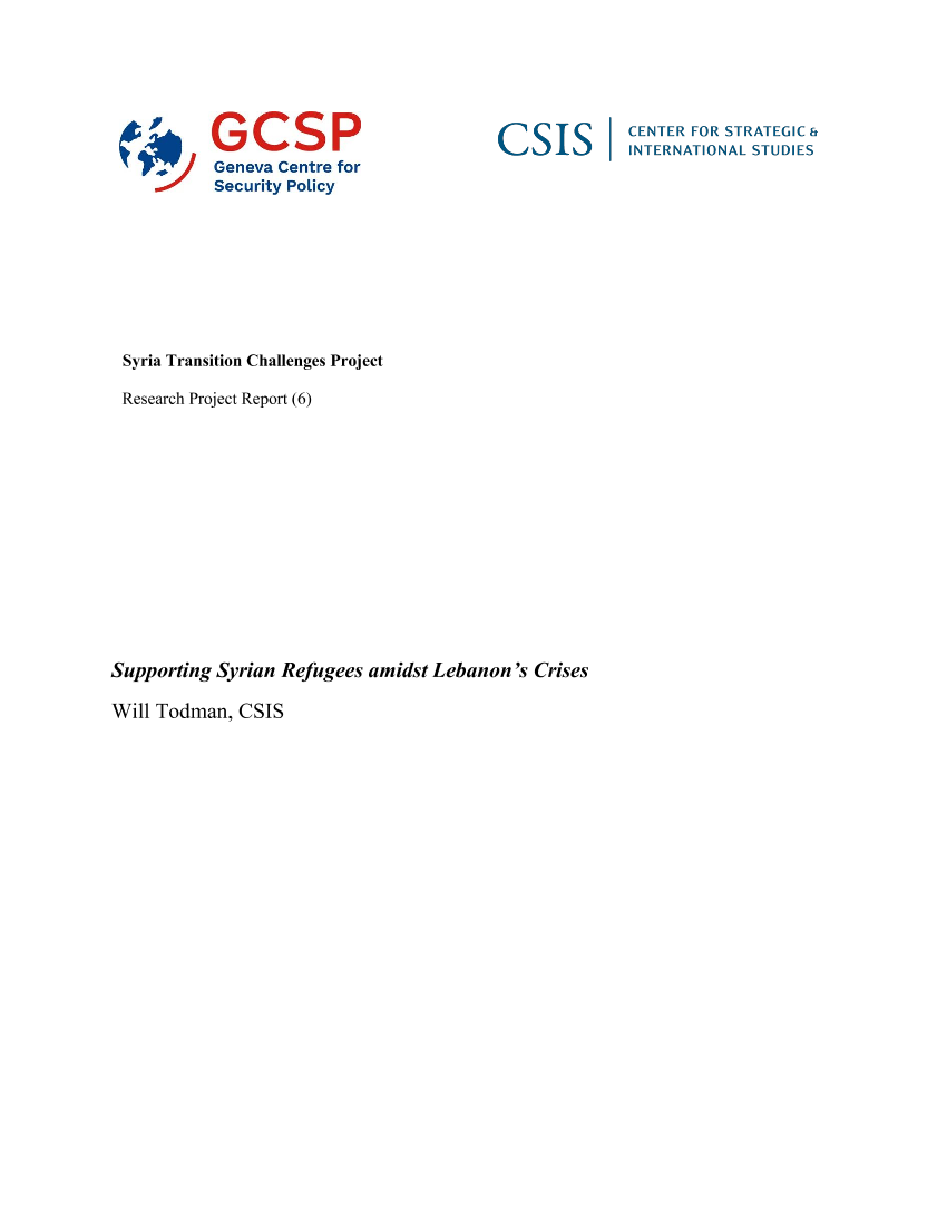 国际战略研究中心-在黎巴嫩危机中支持叙利亚难民（英文）-2021.4-20页国际战略研究中心-在黎巴嫩危机中支持叙利亚难民（英文）-2021.4-20页_1.png