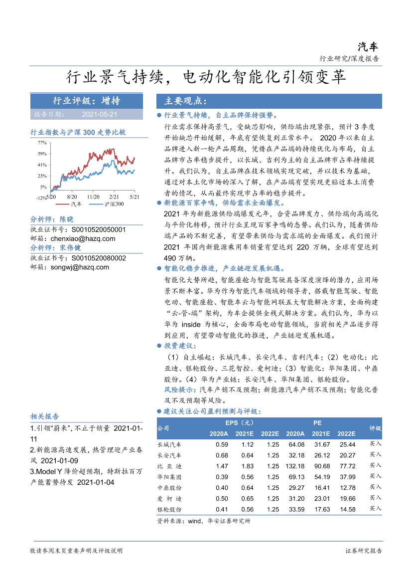 汽车行业深度报告：行业景气持续，电动化智能化引领变革-20210521-华安证券-33页汽车行业深度报告：行业景气持续，电动化智能化引领变革-20210521-华安证券-33页_1.png