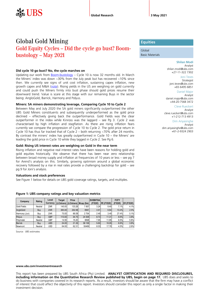 瑞银-全球基础材料行业-全球黄金采矿：黄金股票周期——周期是否破裂？-2021.5.3-24页瑞银-全球基础材料行业-全球黄金采矿：黄金股票周期——周期是否破裂？-2021.5.3-24页_1.png