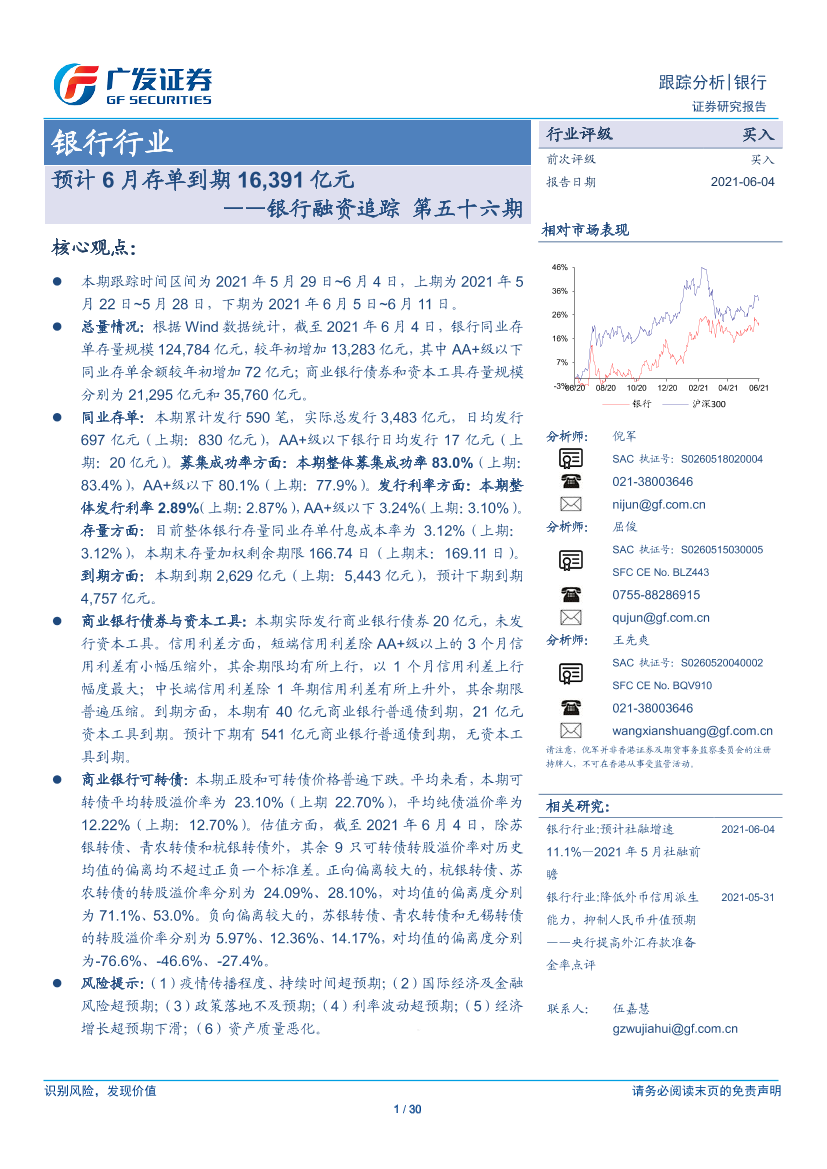 银行业融资追踪第五十六期：预计6月存单到期16，391亿元-20210604-广发证券-30页银行业融资追踪第五十六期：预计6月存单到期16，391亿元-20210604-广发证券-30页_1.png