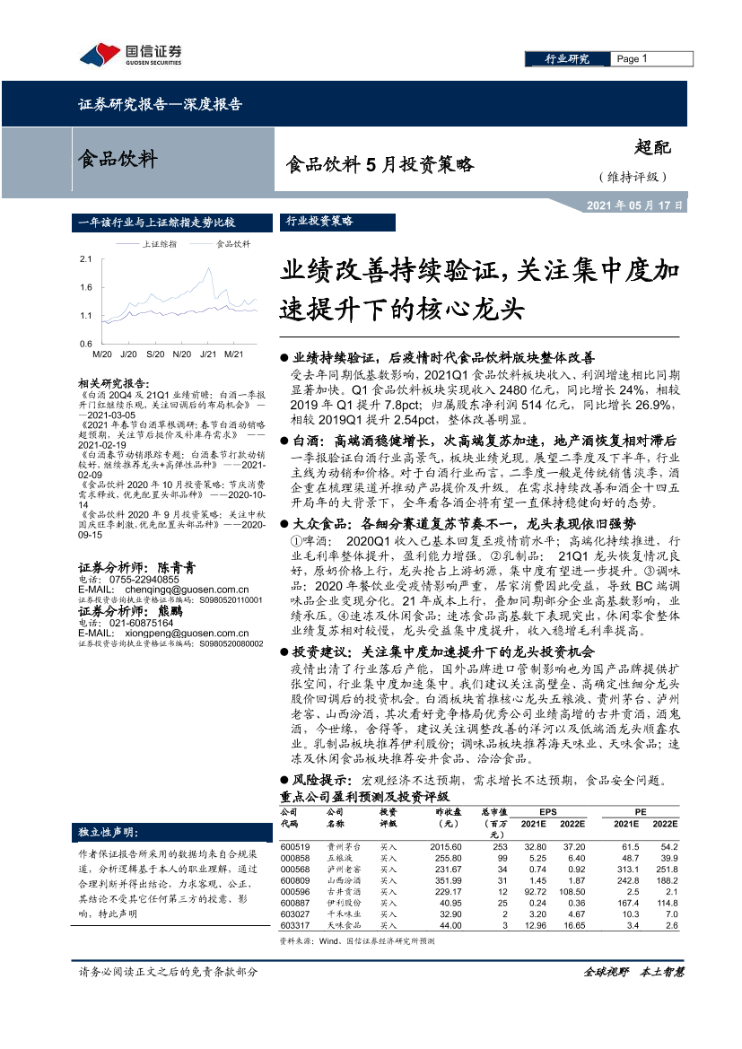 食品饮料行业5月投资策略：业绩改善持续验证，关注集中度加速提升下的核心龙头-20210517-国信证券-16页食品饮料行业5月投资策略：业绩改善持续验证，关注集中度加速提升下的核心龙头-20210517-国信证券-16页_1.png