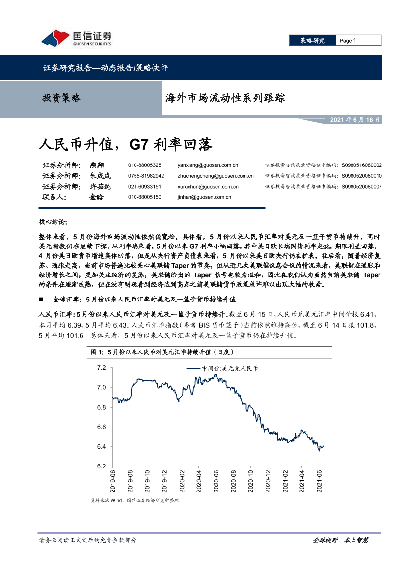 海外市场流动性系列跟踪：人民币升值，G7利率回落-20210616-国信证券-11页海外市场流动性系列跟踪：人民币升值，G7利率回落-20210616-国信证券-11页_1.png