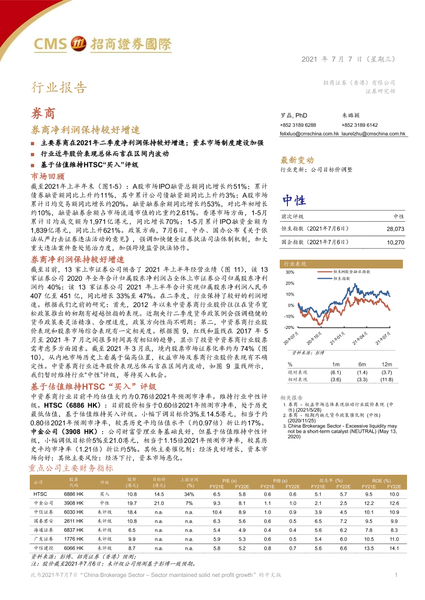 券商行业：券商净利润保持较好增速-20210707-招商证券（香港）-12页券商行业：券商净利润保持较好增速-20210707-招商证券（香港）-12页_1.png