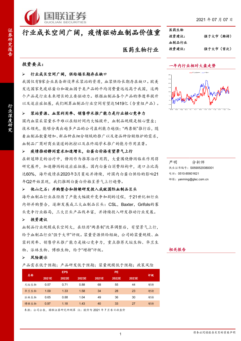 医药生物行业：行业成长空间广阔，疫情驱动血制品价值重塑-20210707-国联证券-55页医药生物行业：行业成长空间广阔，疫情驱动血制品价值重塑-20210707-国联证券-55页_1.png