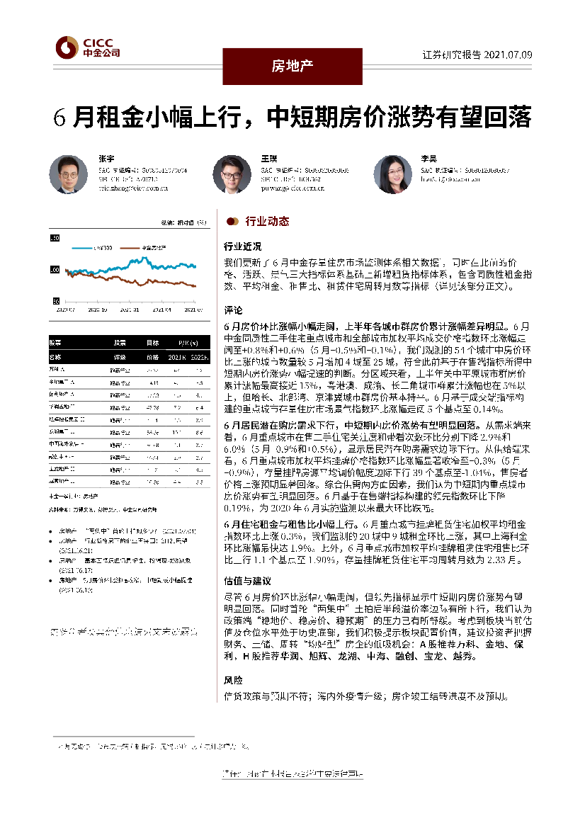 房地产行业：6月租金小幅上行，中短期房价涨势有望回落-20210709-中金公司-20页房地产行业：6月租金小幅上行，中短期房价涨势有望回落-20210709-中金公司-20页_1.png