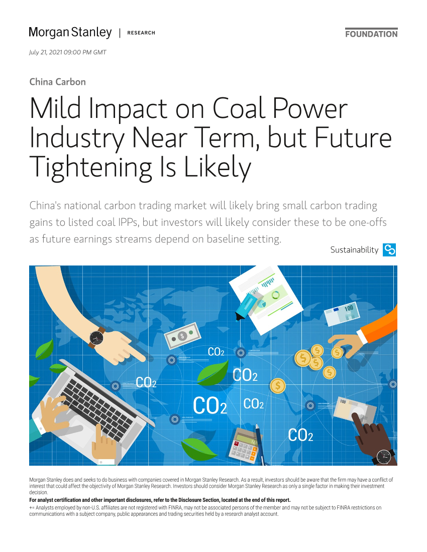 	摩根士丹利-中国碳排放行业-近期对煤电行业