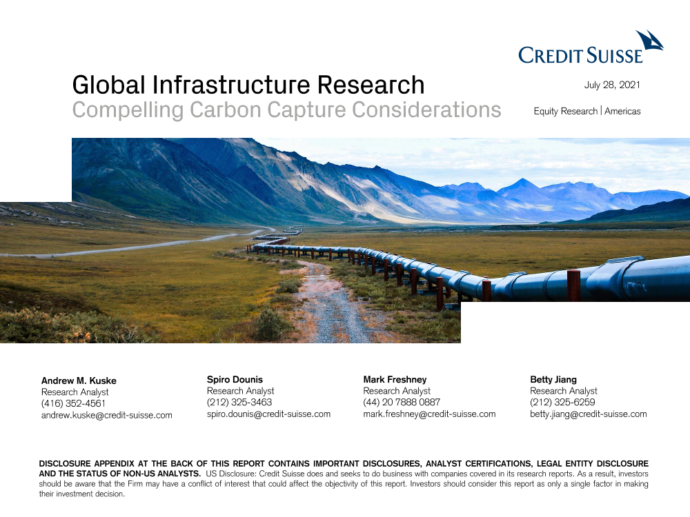 	瑞信-美股基础设施行业-引人注目的碳捕获考