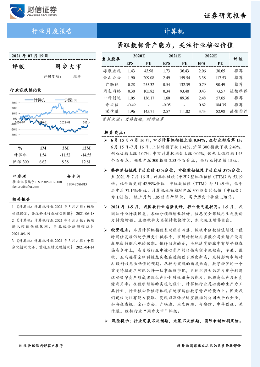 计算机行业月报：紧跟数据资产能力，关注行业核心价值-20210719-财信证券-10页计算机行业月报：紧跟数据资产能力，关注行业核心价值-20210719-财信证券-10页_1.png