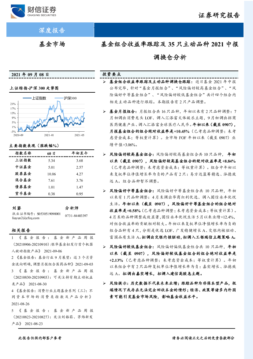 基金组合收益率跟踪及35只主动品种2021中报调换仓分析-20210908-财信证券-25页基金组合收益率跟踪及35只主动品种2021中报调换仓分析-20210908-财信证券-25页_1.png