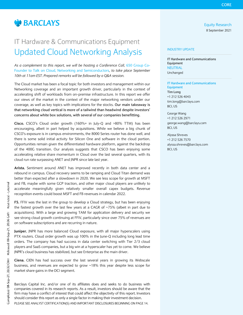 巴克莱-美股IT硬件及通讯设备行业-更新的云网络分析-2021.9.8-26页巴克莱-美股IT硬件及通讯设备行业-更新的云网络分析-2021.9.8-26页_1.png
