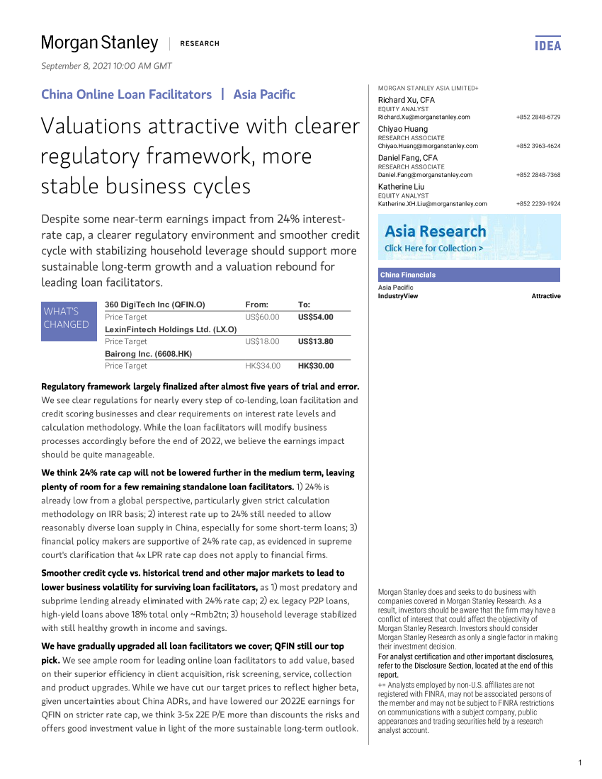 摩根士丹利-亚太地区投资策略-中国网贷服务商：更清晰的监管框架、更稳定的商业周期使估值更具吸引力-2021.9.8-43页摩根士丹利-亚太地区投资策略-中国网贷服务商：更清晰的监管框架、更稳定的商业周期使估值更具吸引力-2021.9.8-43页_1.png