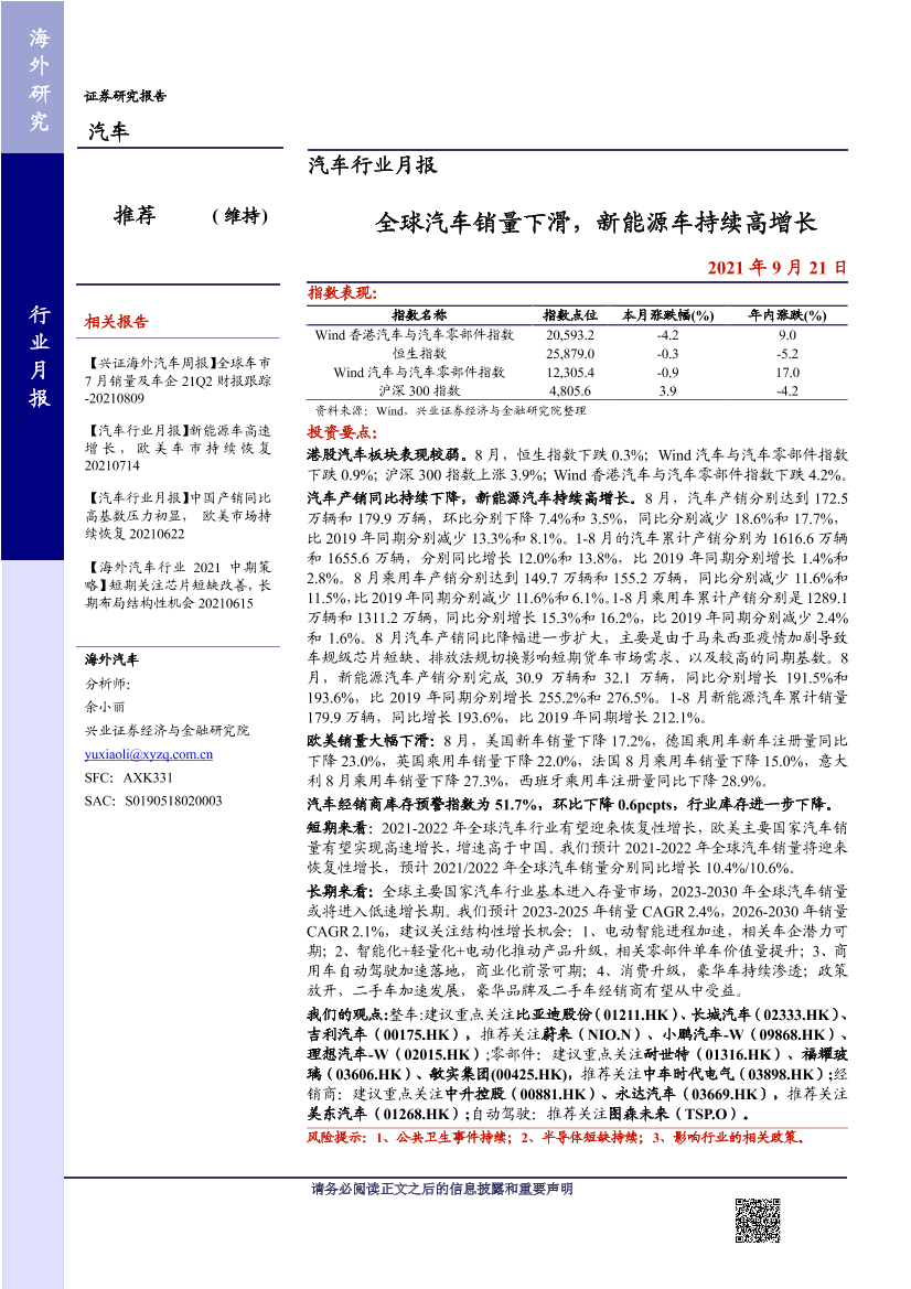 汽车行业月报：全球汽车销量下滑，新能源车持续高增长-20210921-兴业证券-16页汽车行业月报：全球汽车销量下滑，新能源车持续高增长-20210921-兴业证券-16页_1.png