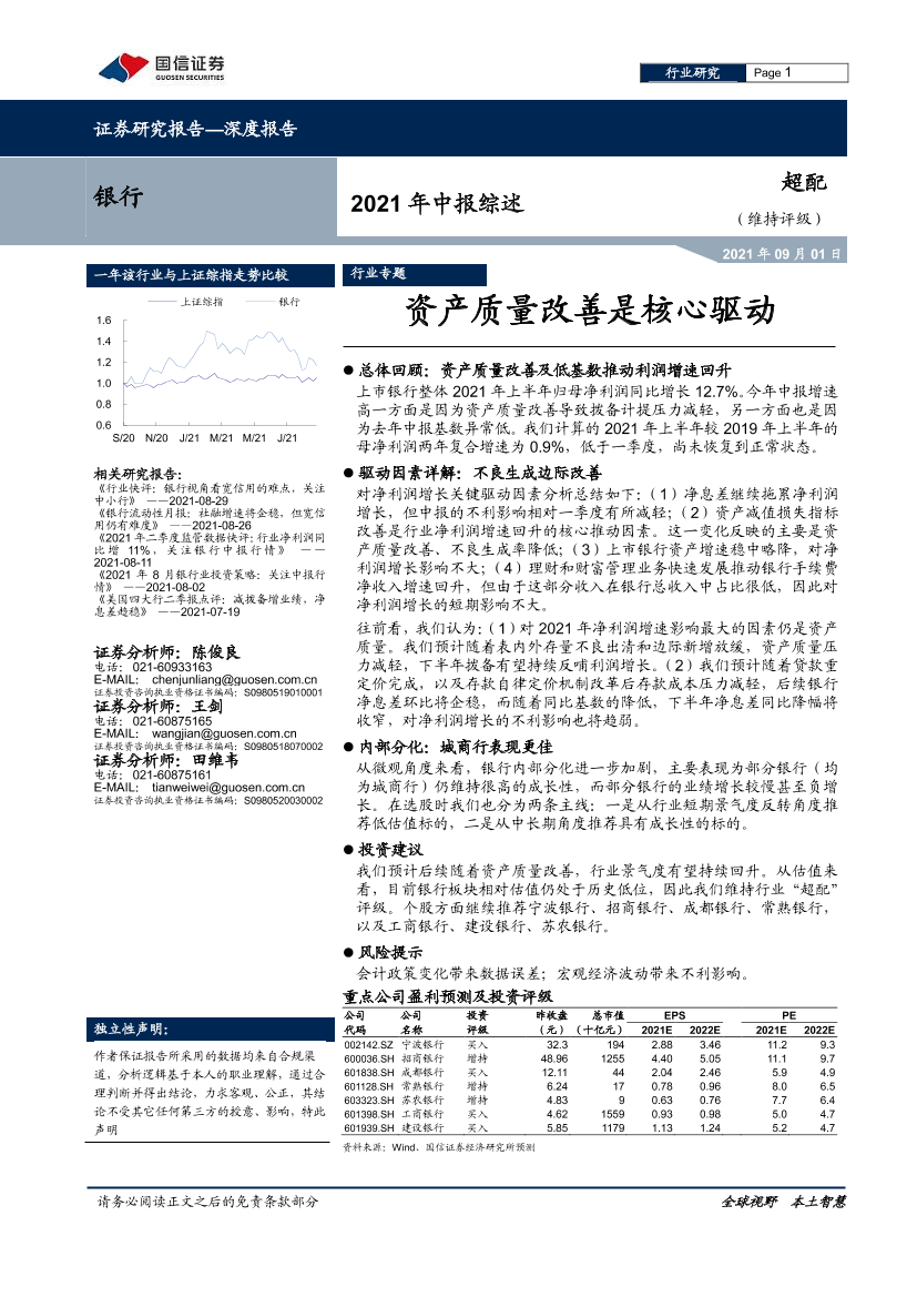 银行业2021年中报综述：资产质量改善是核心驱动-20210901-国信证券-17页银行业2021年中报综述：资产质量改善是核心驱动-20210901-国信证券-17页_1.png