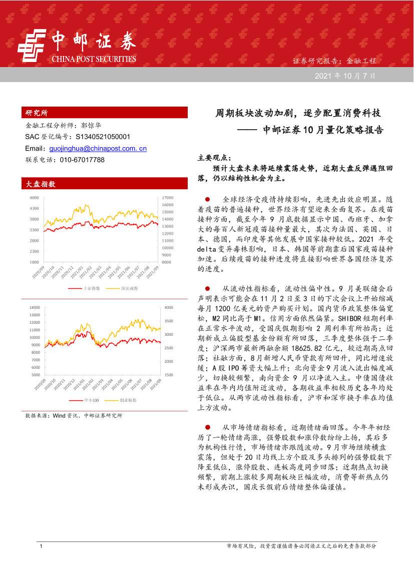 10月量化策略报告：周期板块波动加剧，逐步配置消费科技-20211007-中邮证券-32页10月量化策略报告：周期板块波动加剧，逐步配置消费科技-20211007-中邮证券-32页_1.png